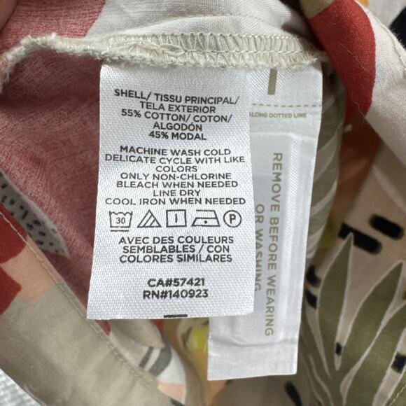 Ann Taylor Shirt Dress Womens 8 Beige Red Button Front Crew Cap Sleeve Belt - Picture 12 of 13